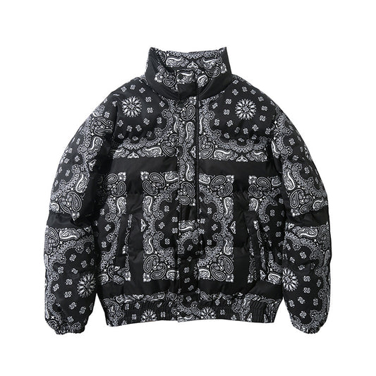 Abrigo Retro Estampado Cashew para Hombre - Algodón Acolchado - Image 2