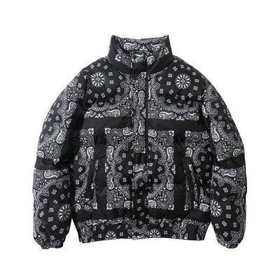 Abrigo Retro Estampado Cashew para Hombre - Algodón Acolchado - Image 2