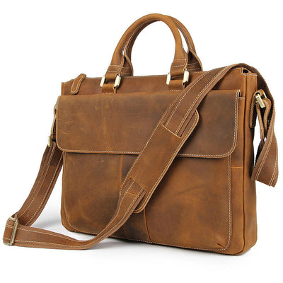 Bolso Bandolera de Cuero Crazy Horse Estilo Retro - Image 3