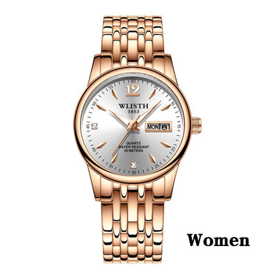 Reloj de Moda para Mujer Oro Rosa - Acero Inoxidable WLISTH con Calendario - Image 3