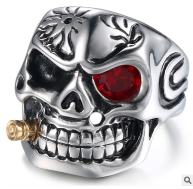 Anillo de Calavera Punk para Hombre en Acero Personalizable - Image 3
