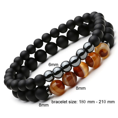Pulsera de Piedra Natural con Cuentas Mantra - Brazalete Buddha para Hombre y Mujer