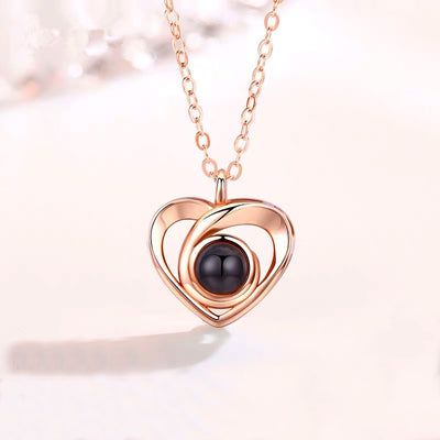 Collar Corazón de Plata S925 con Proyección de Foto Romántica - Image 4