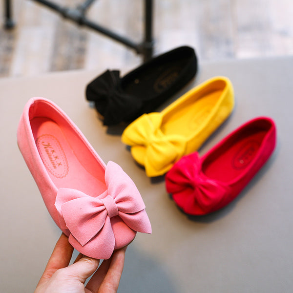 Zapatos Princesa con Moño de Color Sólido