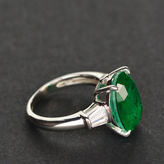 Anillo de Esmeralda en Plata de Ley - Diseño Ancestral Vintage - Image 2