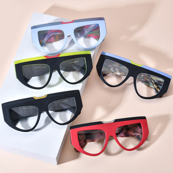 Lentes Gafas Ojo de Gato Patchwork Multicolor con Montura Mate