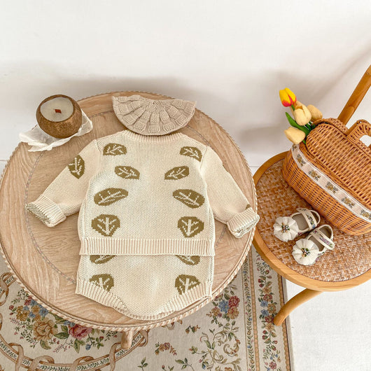 Conjunto de Dos Piezas Infantil con Diseño Hojas Jacquard - Image 9