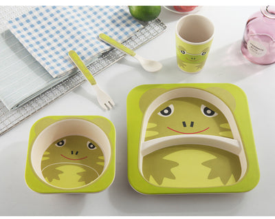 Juego de Vajilla Infantil 5 Piezas - Platos y Vasos de Fibra de Bambú Natural para Bebés - Image 12