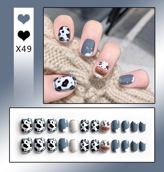 Uñas Postizas Francesas Removibles con Diamantes - Image 46
