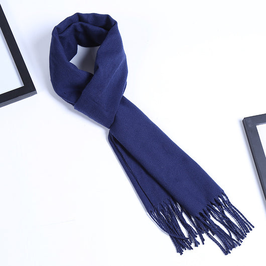Bufanda Masculina de Color Sólido para Otoño e Invierno - Image 10