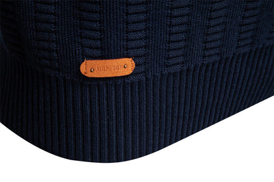Suéter Hombre Jacquard a Rayas con Cierre Medio y Cuello Alto - Image 23