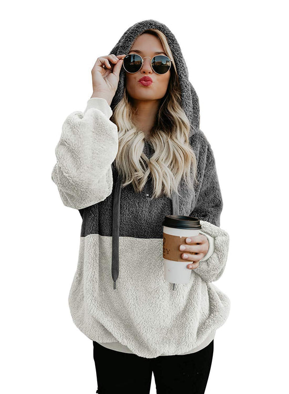 Sudadera Deportiva Mujer con Cierre y Parches - Cálida y Cómoda para Otoño Invierno