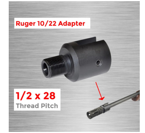 Adaptador de Tubo Roscado para Ruger 10/22 1/2-28