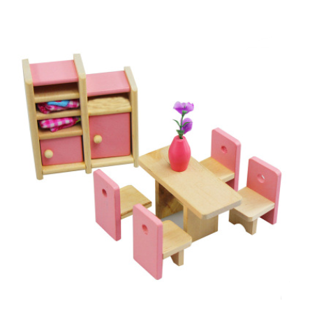 Muebles de Casa de Muñecas de Madera Delicada - Image 9