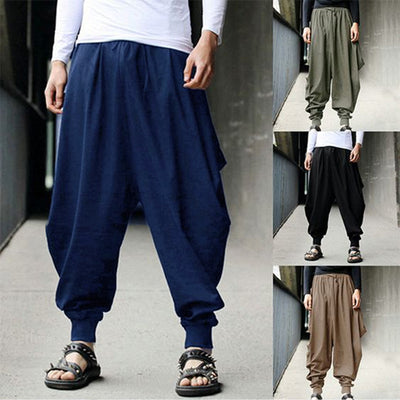 Pantalones Harem Vintage para Hombre - Comodidad y Estilo Retro - Image 11