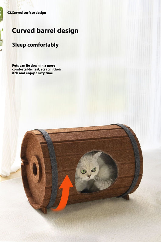 Cama para Mascotas Tipo Barril de Vino con Tablero de Fieltro - Image 16