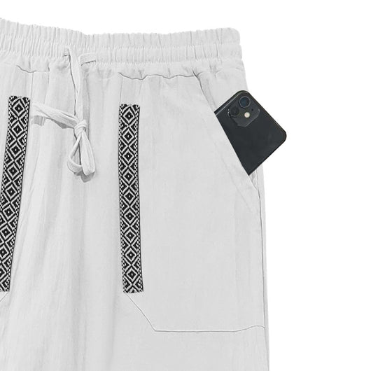 Pantalones de Lino Holgados Transpirables para Hombre - Image 14