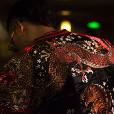 Chaqueta Reversible Bordado Dragón y Tigre - Image 3
