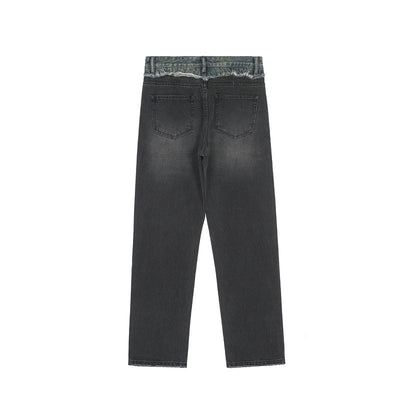 Jeans Rectos Sueltos Casual con Costuras Desgastadas - Image 11