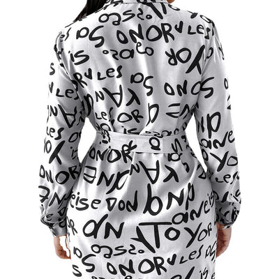 Camisa Vestido Estampada con Solapa Oversize - Image 5