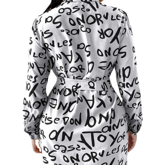 Camisa Vestido Estampada con Solapa Oversize - Image 5