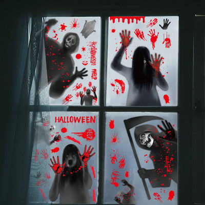 Adhesivos Electrostáticos para Vidriera Halloween - Fantasma y Calavera - Image 5