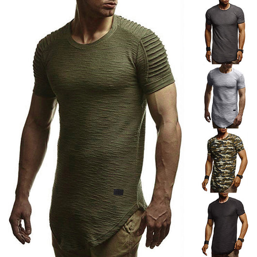 Camiseta Manga Corta con Pliegues Asimétricos en Hombros - Image 9
