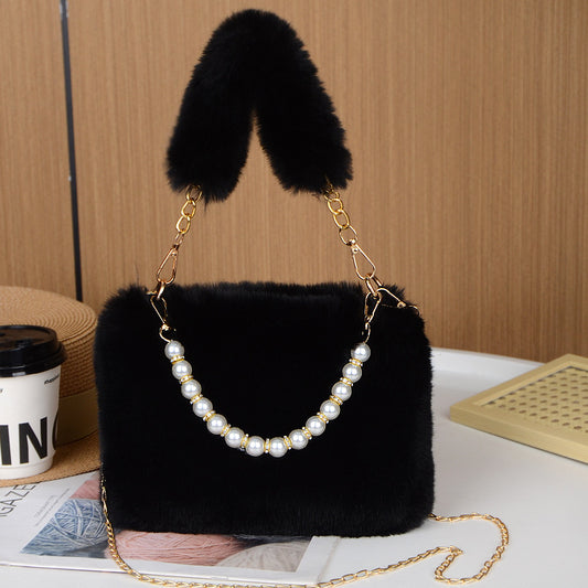 Bolso Bandolera de Peluche con Cadena de Moda - Image 2
