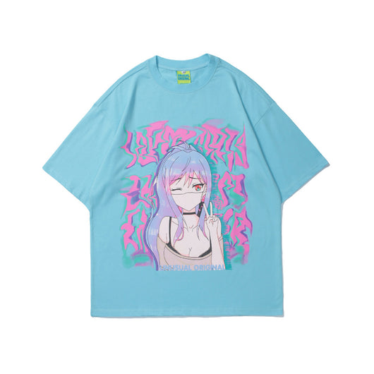 Camiseta de Pareja Cuello Redondo Manga Corta Estilo Urbano - Image 18