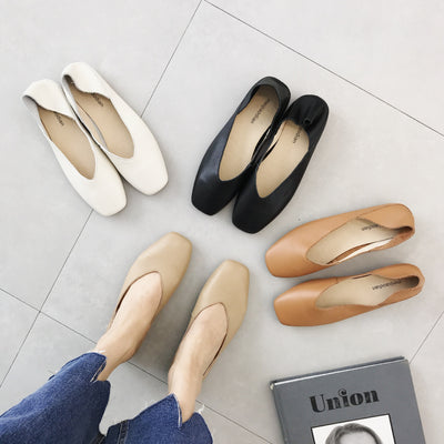 Zapatos Cómodos de Cuero Suave con Punta Cuadrada - Image 20