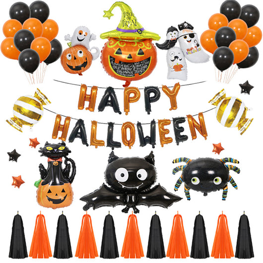 Globos de Decoración Halloween con Calabazas, Murciélagos y Helio