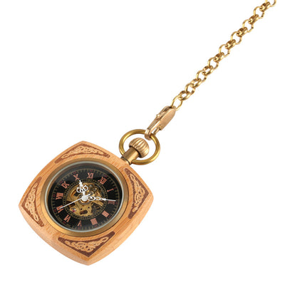 Reloj de Bolsillo Caoba con Mecanismo de Cuarzo - Image 3