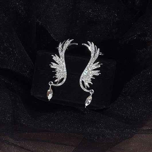 Aretes de Alas con Cristales y Borlas Brillantes - Image 6