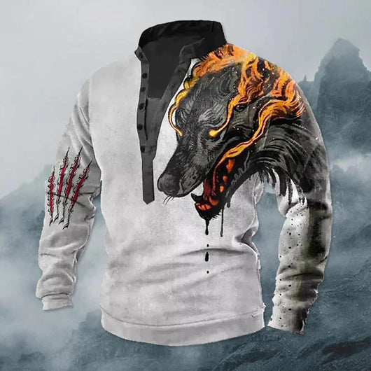 Playera 3D Calavera Lobo con Estampado Digital para Hombre - Image 23