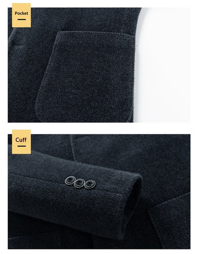 Abrigo Casual de Lana Chenilla con Cuello Alto para Hombre - Image 16
