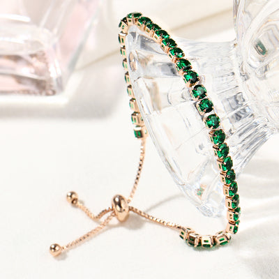 Pulsera de Cristal con Deslizador Ajustable - Joyería Chapada en Oro para Mujer - Image 2
