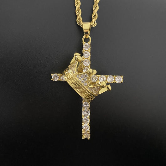 Collar Corona Hip Hop con Circonitas Brillantes - Image 3