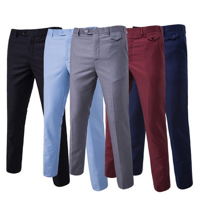 Pantalones casuales ajustados para hombre en colores sólidos