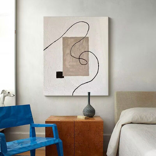 Cuadro Minimalista Blanco y Negro - Arte Abstracto para Sala de Estar - Image 15