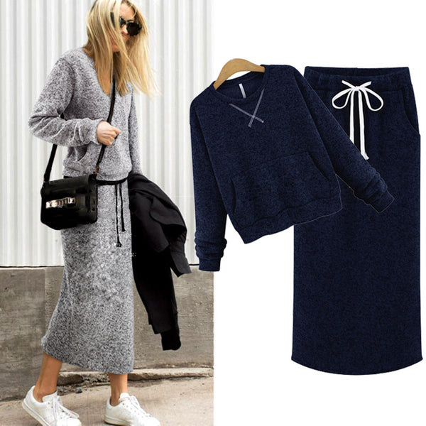 Conjunto de Falda Dos Piezas en Fleece con Top Corto