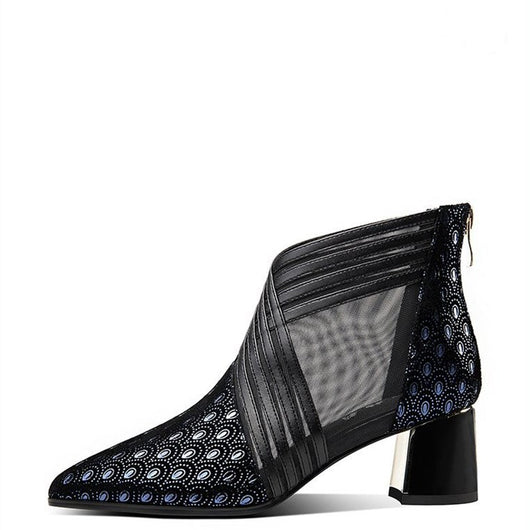 Botas de Tacón Medio con Malla Transpirable y Diseño Calado - Image 6