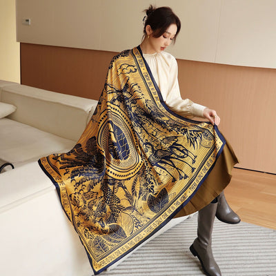 Pañuelo Cuadrado de Satén Estampado Cashew para Mujer - Image 41