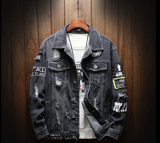 Chaqueta de Mezclilla Desgarrada Casual - Image 12