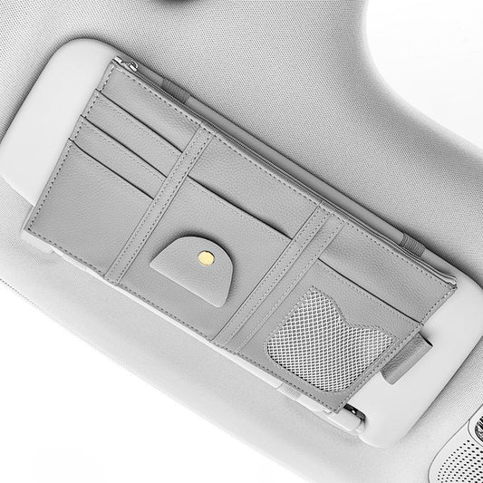 Organizador de Visera para Auto con Funda de Cuero Premium