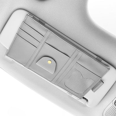 Organizador de Visera para Auto con Funda de Cuero Premium