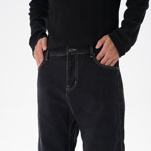 Jeans Sueltos Machete con Contraste de Color para Hombre - Image 15