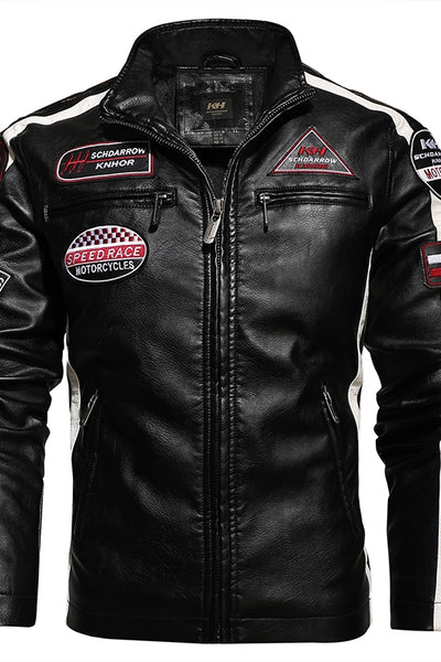 Chaqueta de Cuero Slim Fit con Bordados para Hombre - Image 3