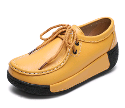Zapatos Casuales de Cuero con Cordones y Suela Gruesa para Mujer - Image 13