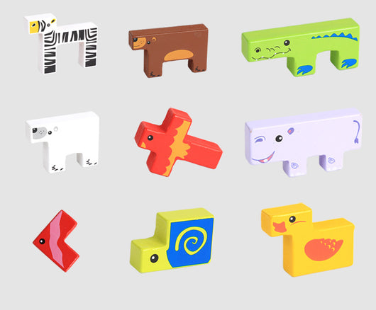 Bloques de Madera Infantiles 3D Animales - Juguetes Educativos Apilables de Madera de Haya - Image 3