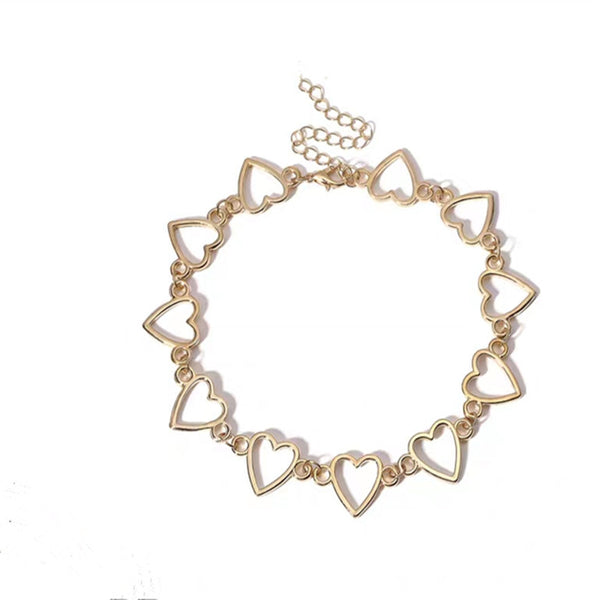 Collar Corazón Hueco Bicolor Coreano - Joya de Declaración de Amor para Novia - Image 9